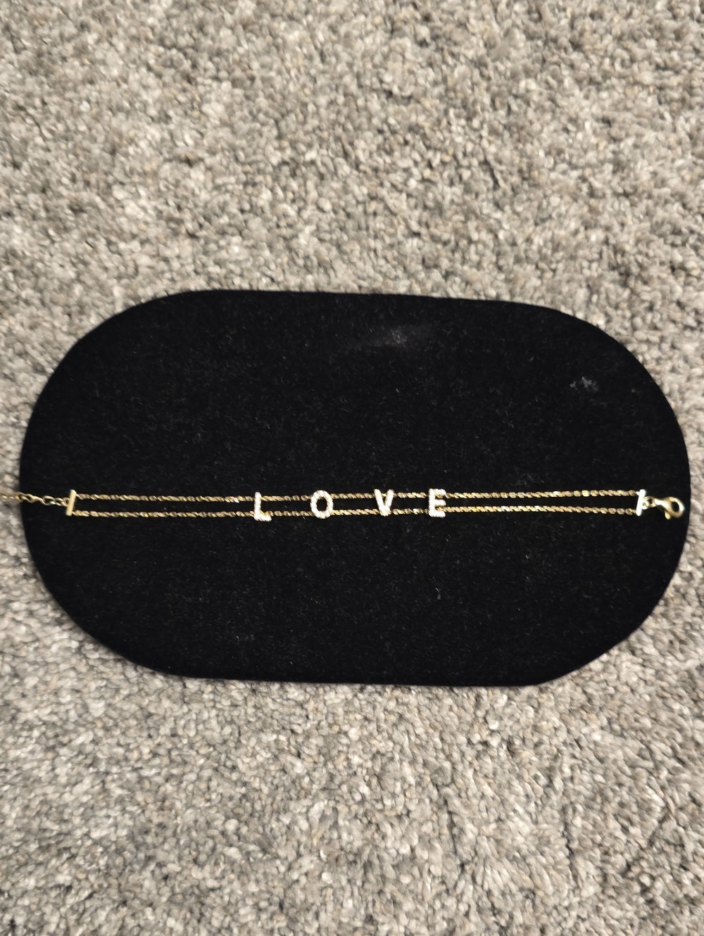 Diamonique Gold LOVE Letter Double Chain Bracelet